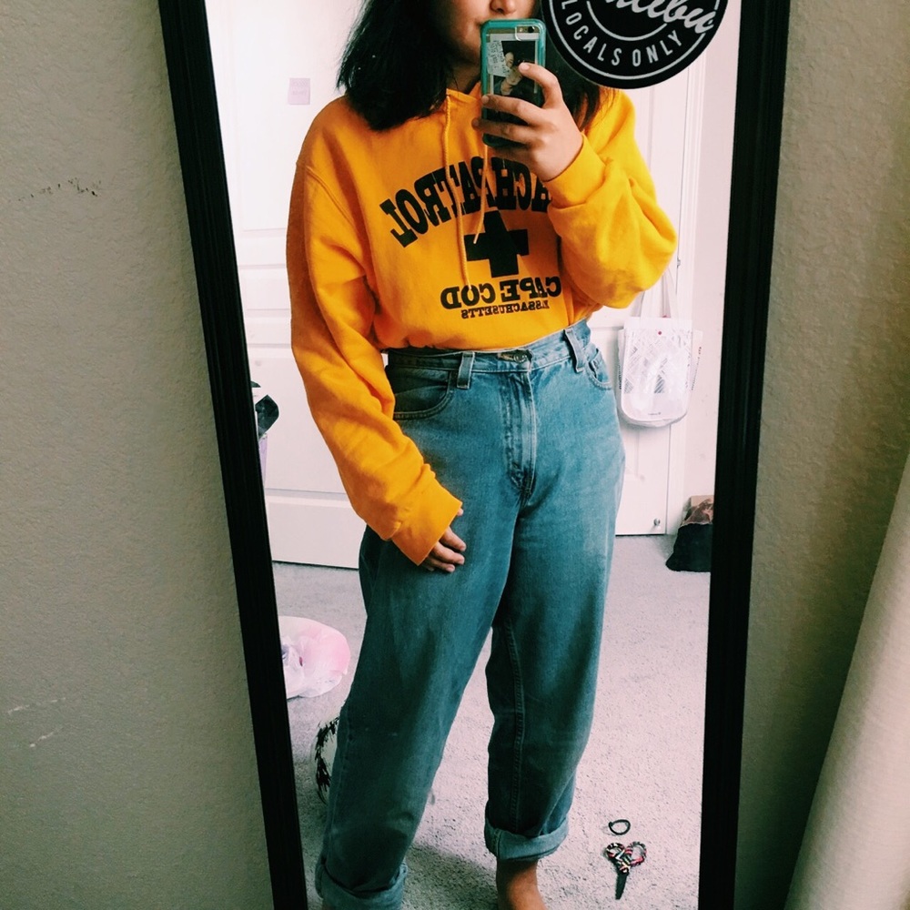 Retro yellow beach patrol cape cod hoodie